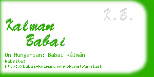 kalman babai business card