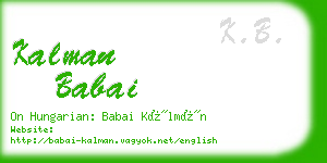 kalman babai business card